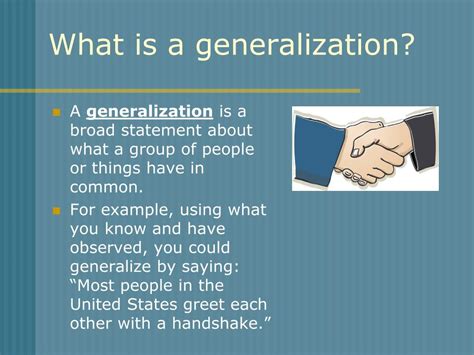 How to say generalization in Filipino .